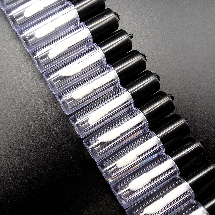 0.8ML 50/100/200pcs Mini DIY Cosmetic Liquid Lipstick Sample Tube Plastic Small Clear Lip Gloss Refillable Bottle with Black Lid | Красота и