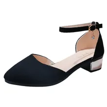 SAGACE/женская модная повседневная однотонная обувь на среднем квадратном каблуке с острым носком женские летние сандалии