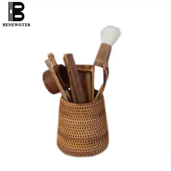 

6PCS/LOT Vietnamese Style Handmade Rattan Tea Accessories (1 Pen Holder + 1 Clip + 1 Scoop + 1 Needle + 1 Spoon +1 Brush )