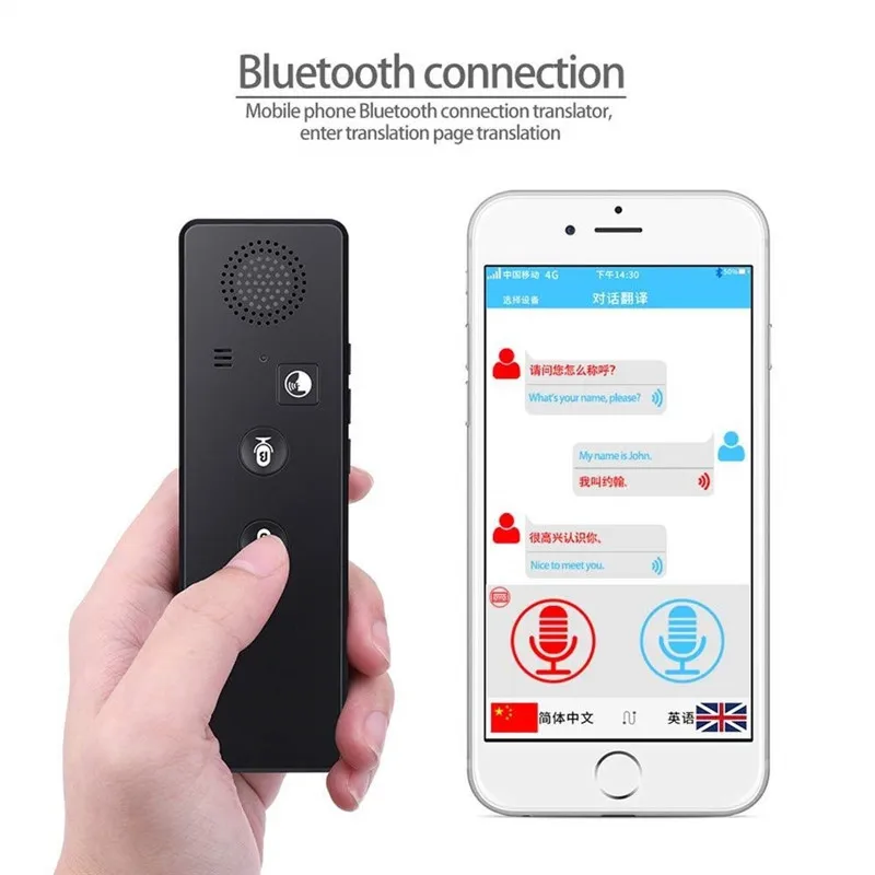 

Portable Voice Translator Intelligent Translator 40 Languages Instant Voice Pocket Device For Travel Learning Business Meeting