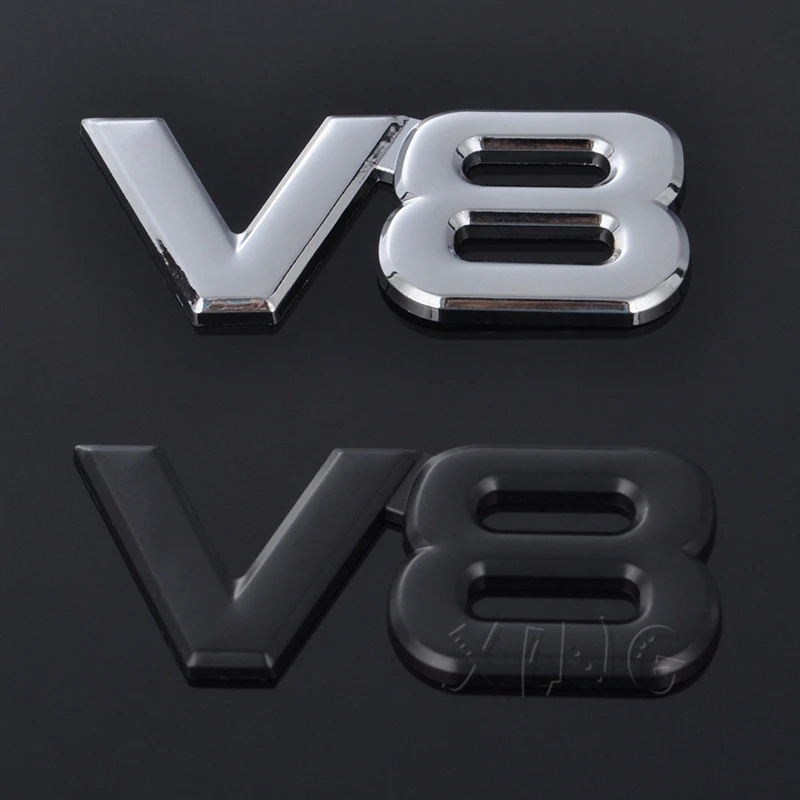 Car Sticker Auto Badge Emblem Decal For V8 Logo BMW Audi 