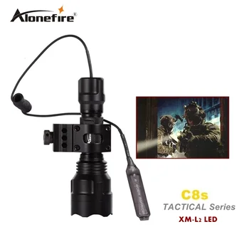 

AloneFire Tactical Flashlight C8 CREE XM-L2 T6 U3 LED Torch lantern Airsoft Rifle Scope Shotgun light 18650 Rechargeable battery