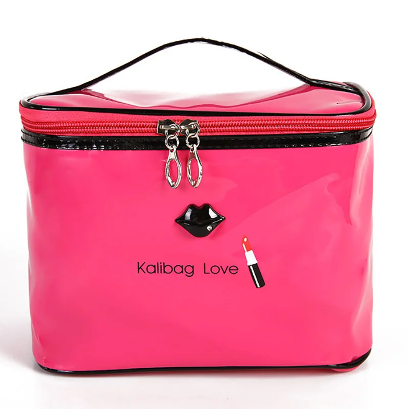 

PU Leather Cosmetic Bag Creative Lips Lacquer Large Capacity Waterproof Storage Bag Wash Bag Toiletry Bag Necessaries Organizer