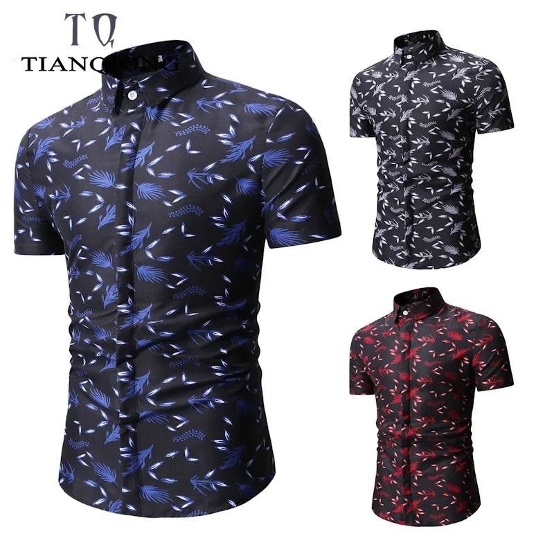 

Mens Hawaiian Shirt Male Casual Camisa Masculina Printed Beach Shirts Short Sleeve Summer Men Clothes 2019 Plus Size 3XL