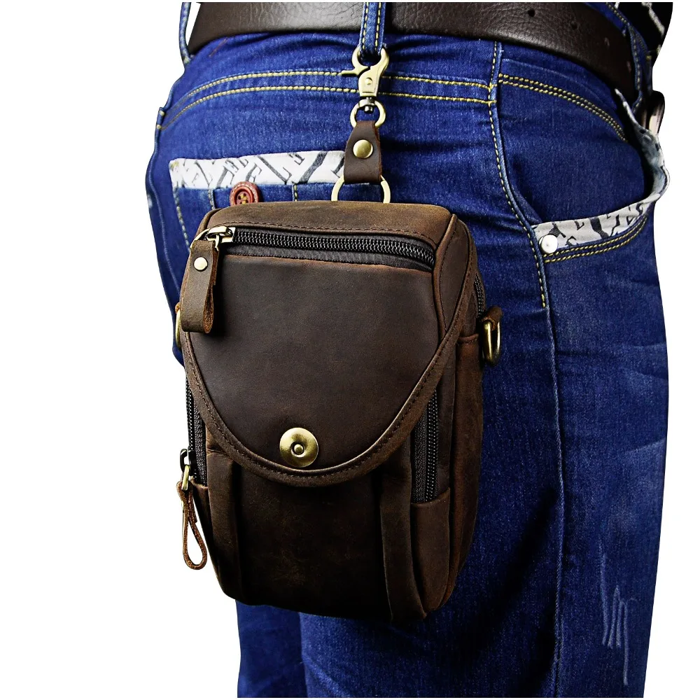 Original Leather Male Casual Design Mini Shoulder Messenger Crossbody bag Fashion Belt Waist Travel Small Pouch Men 269 |