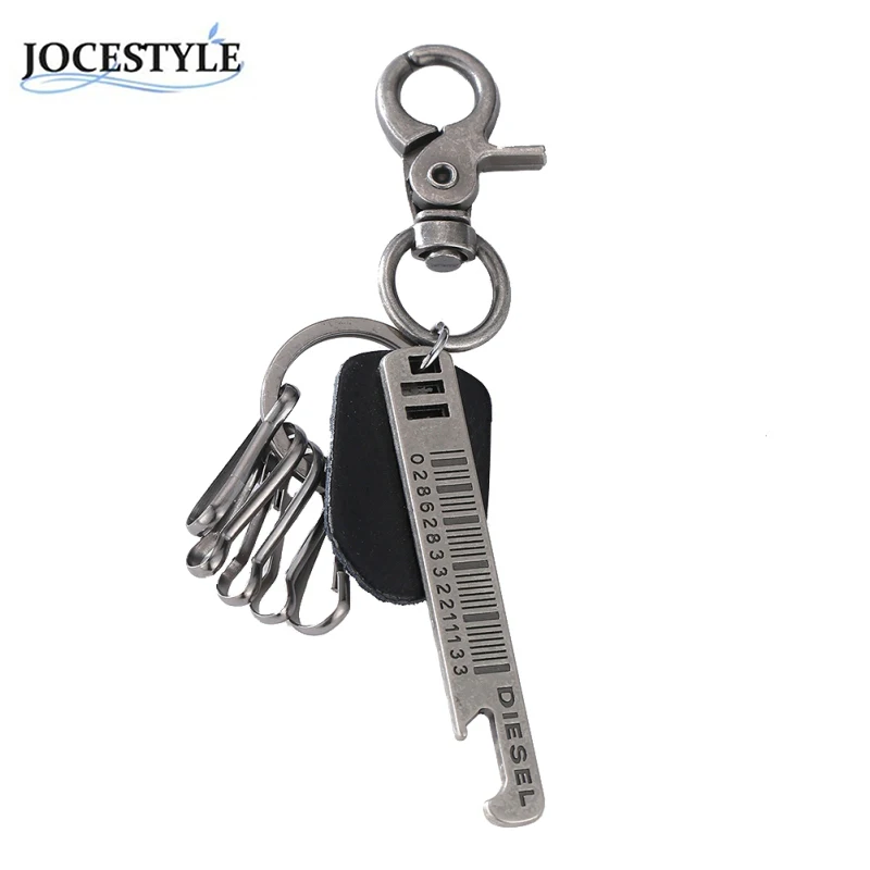 

Vintage Punk Car Keychains Diesel Men keychain Ruler Key Ring Leather Key Holder Casual Key Buckle Men Jewelry