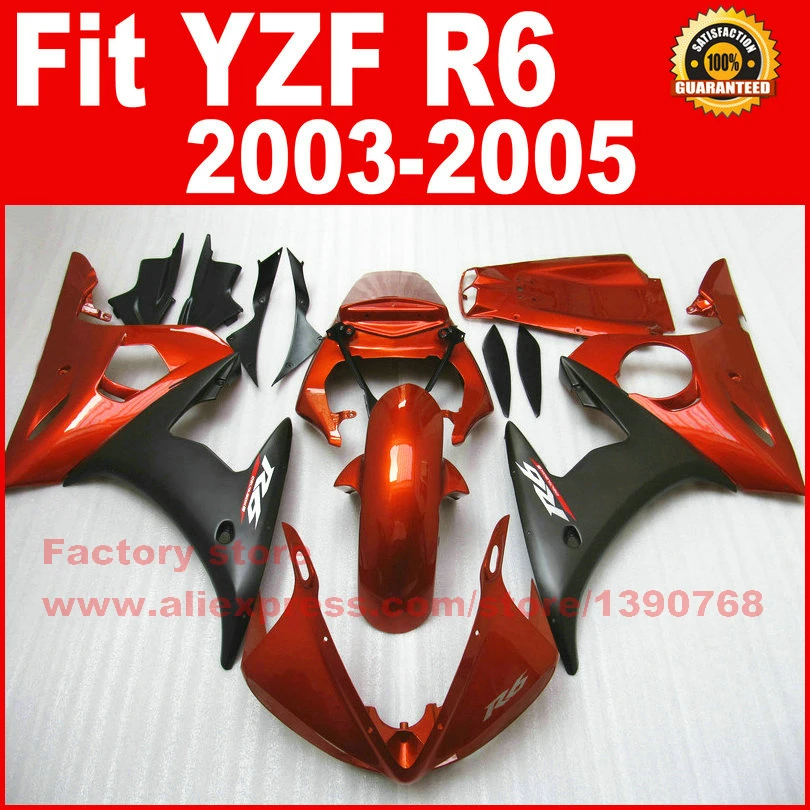 Комплект обтекателей для гоночных мотоциклов YAMAHA 2003 YZF R6 2004 2005 03 04 05 красные