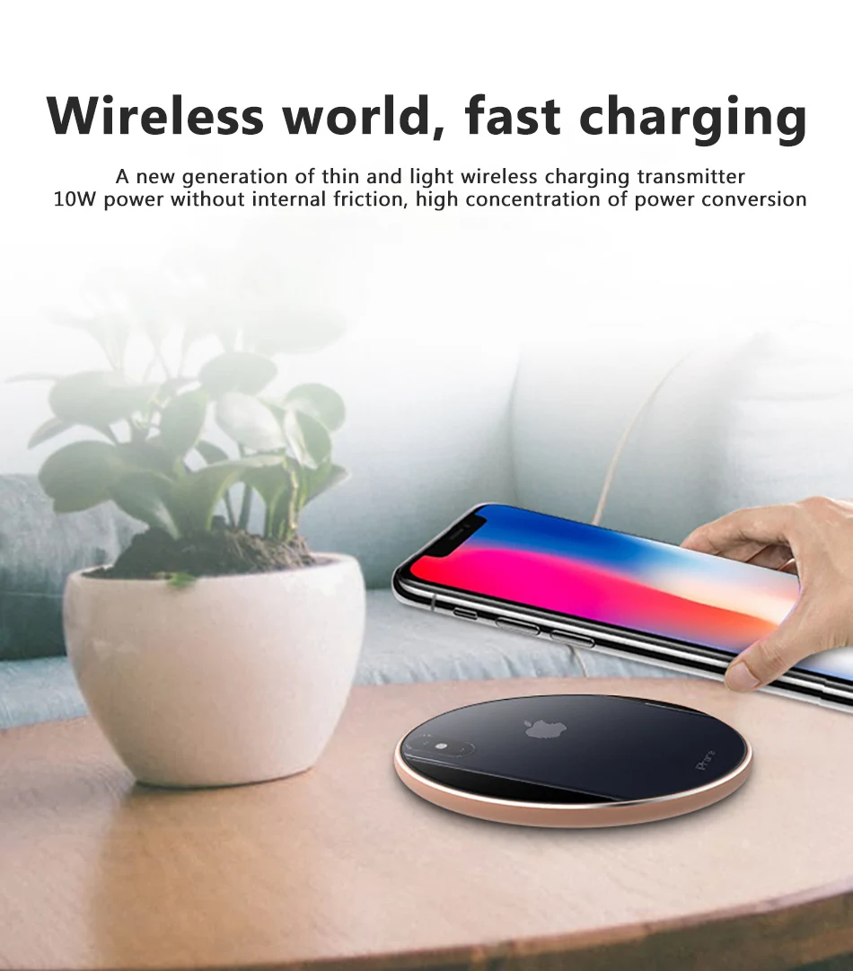 5W10W Mirror Wireless Charger For iPhone X 8 XS Max XR Ultra-thin Fast Charging For Huawei Samsung Galaxy S9 S8 Plus S6 (1)