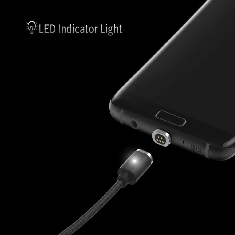 Магнитный зарядный кабель WSKEN Mini2 USB для быстрой зарядки Micro Type C Samsung Galaxy S9 S8 Note8 S7 S6 1