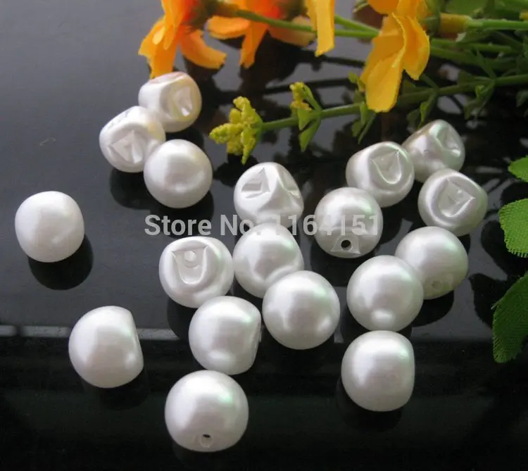 

40pcs/lot Round White Pearl Buttons dia 12mm 3/8" buttons sewing Jewelry Buttons scrapbooking