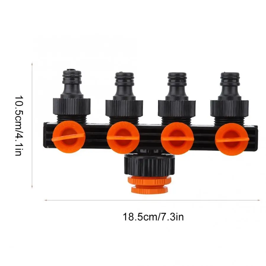 Садовый четырехходовой делитель воды, водяной шланг, соединитель клапана, адаптер для полива Agricultura G3/", садовый оросительный соединитель