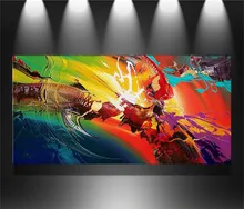 100%Handmade art black red large modern abstract oil paintings canvas sets no frame for living room 1 pcs/set (Free shipping)