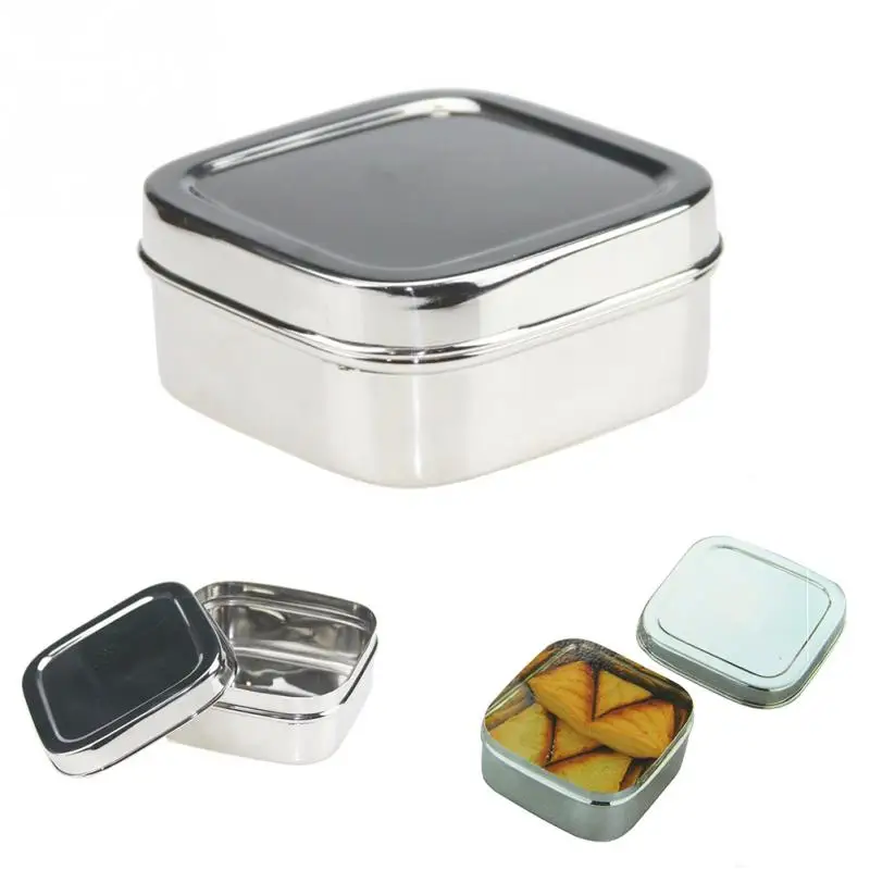 350ml Stainless Steel Bento Lunch Sandwich Box Food Container Square