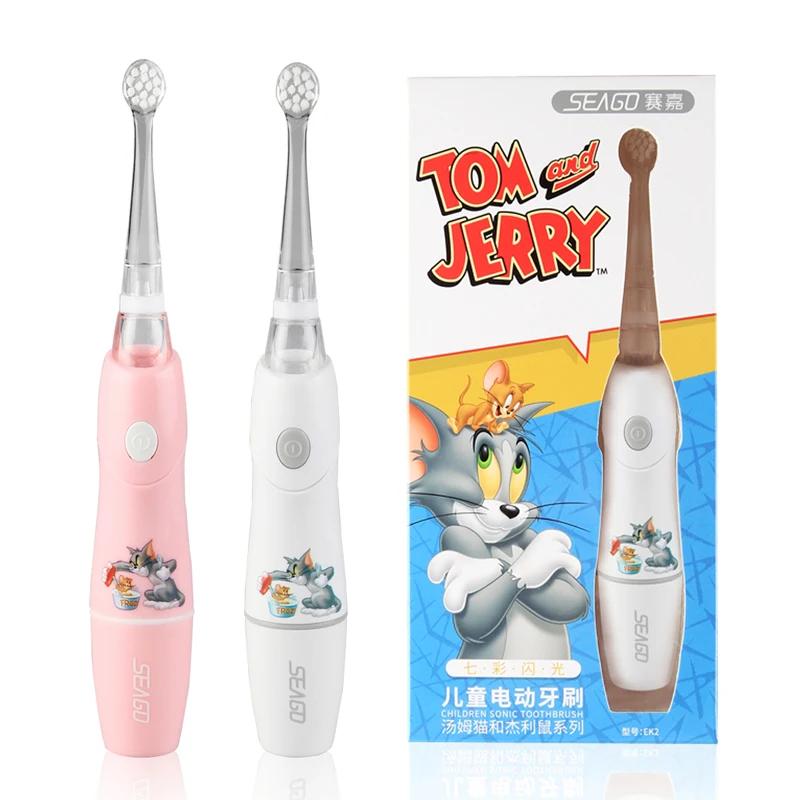 

SEAGO Electric Sonic Toothbrush for Children Colorful Lamp Easy To Observe Kid Oral Soft Bristles Protection Oral Health EK2