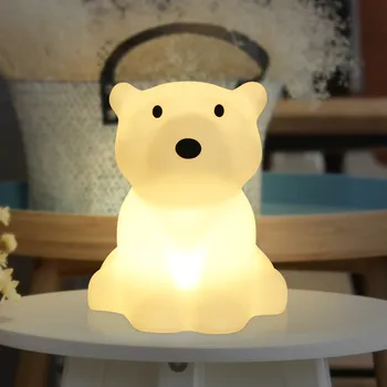

Ins Hot Polar Bear Children LED Bed Table Lamp Dimmable Baby Bedroom US Pulg EU Plug LED Night Light for Kids Gift