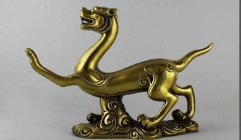 

Chinese Excellent Copper brass Zodiac Tiger Myth White Tiger God beast statue