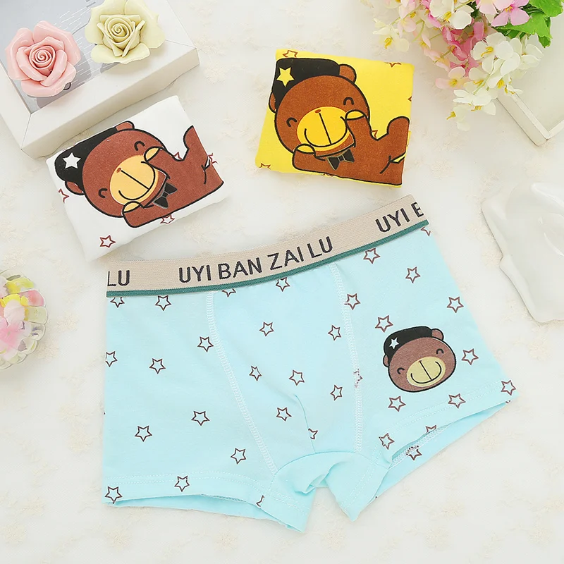 4Pcs/lot Soft Cotton Children's Boys Shorts Panties Baby Boy Star
