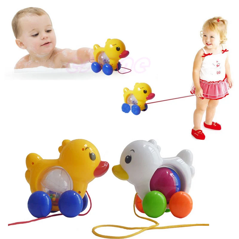 

Traditional Pull Along Duck Plastic Toddler Kids Baby Learn Walk Toy Fun