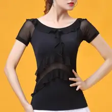 Новая Сексуальная Одежда для танцев Топ для женщин латинский Сальса Румба Танец Чача для выступлений практичные костюмы YT0515