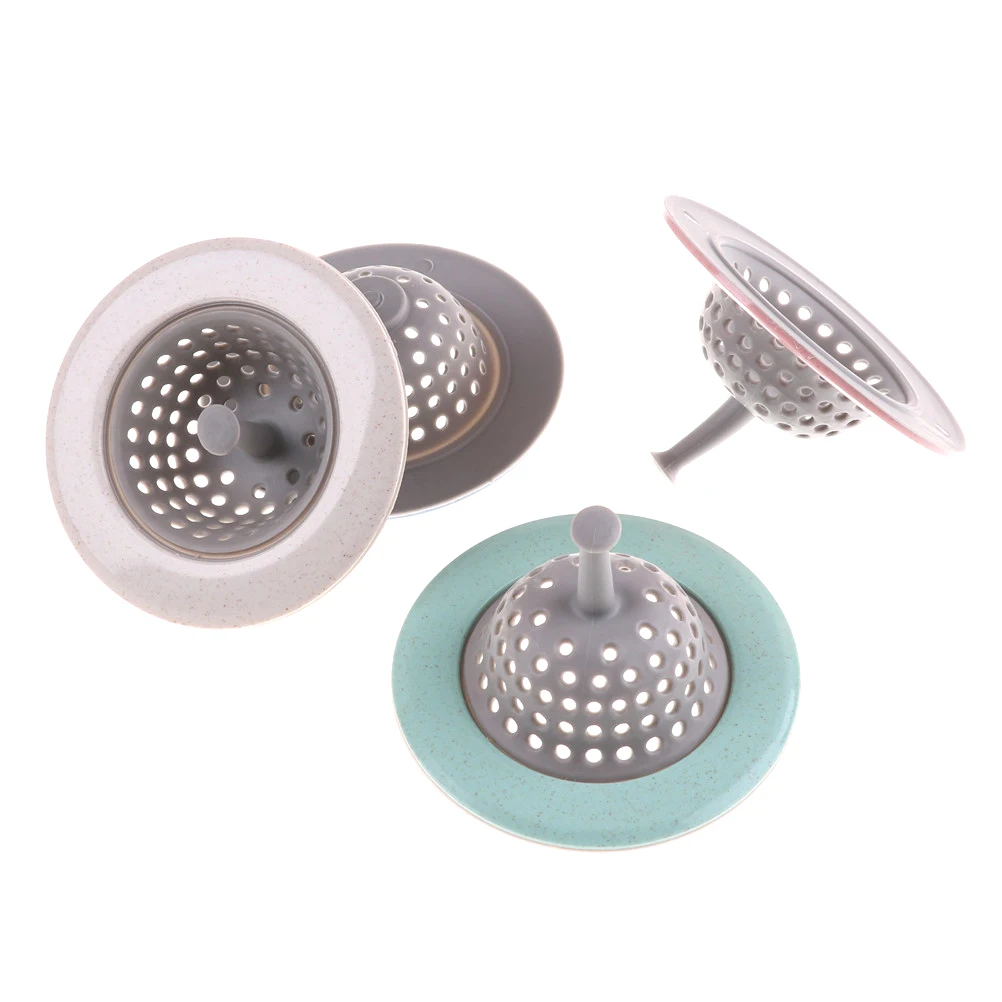 1 Pc Silicone Wheat Straw Kitchen Sink Strainer Bathroom Shower Drain Sink Drains Cover Sink
