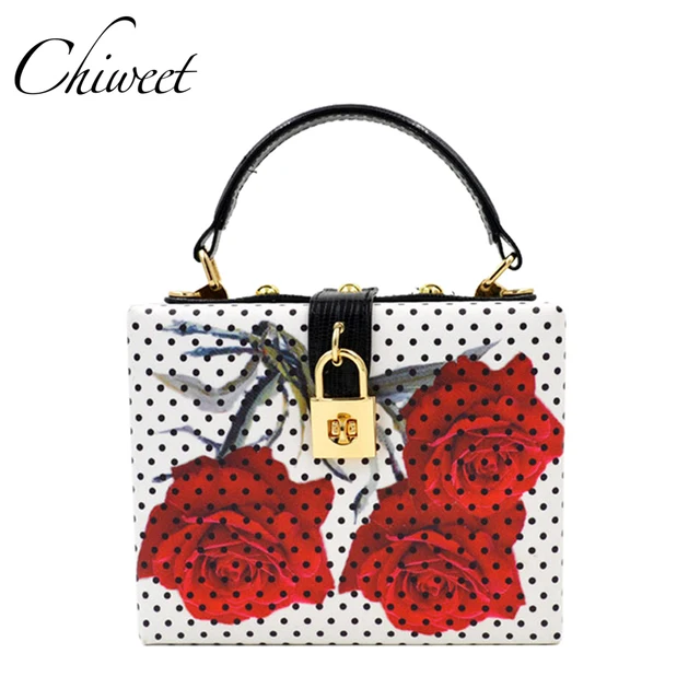 Rose Flower Women Evening Bags Designer Clutch Fl Print Handbags Rose Flower Women Evening Bags Designer Clutch Fl Print Handbags Luxury Pu Leather Tote Box