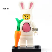 50 шт./партия PG964 костюм пасхального кролика Guy Коллекционная серия 7 кролик с морковкой 8831 Строительный Блок Детские новогодние подарочные игрушки
