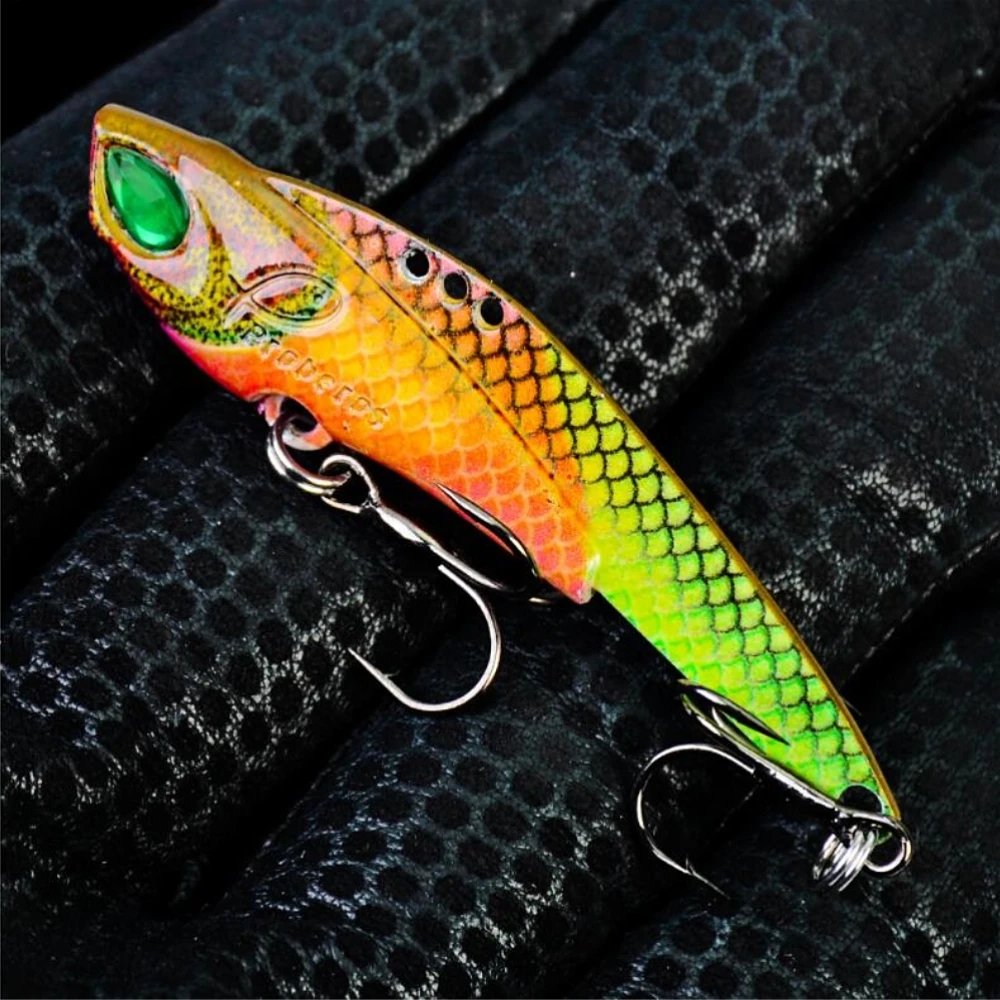 

1Pcs Metal VIB Lures 6cm/7.7cm vivid Vibrations Spoon Lure Fishing bait Bass Artificial Hard Bait Cicada lure VIB Bait 3D Eyes