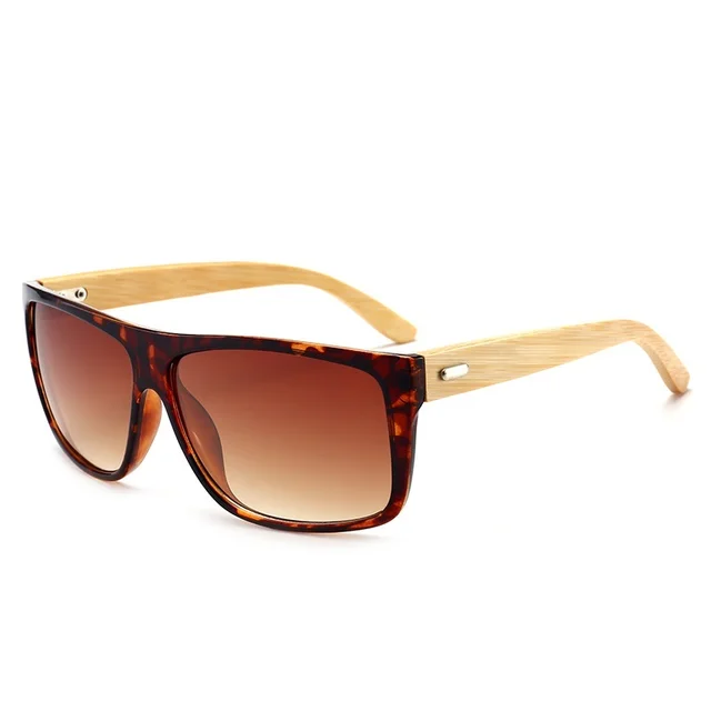 Rectangle Vintage Bamboo Sunglasses Men Women Gradent Lens Rectangle Vintage Bamboo Sunglasses Men Women Gradent Lens