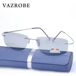 Vazrobe поляризованные фотохромные очки Для мужчин Для женщин Титан вождения солнцезащитные очки polaroid переход без оправы с антибликовым