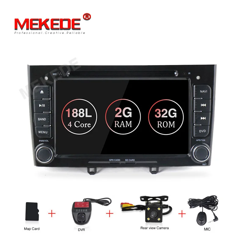 MEKEDE 2+ 32g Android 9,1 автомобильный dvd-плеер gps навигация Мультимедиа для peugeot 308 408 Радио 2009- стерео головное устройство автомобиля - Цвет: add DVR camera