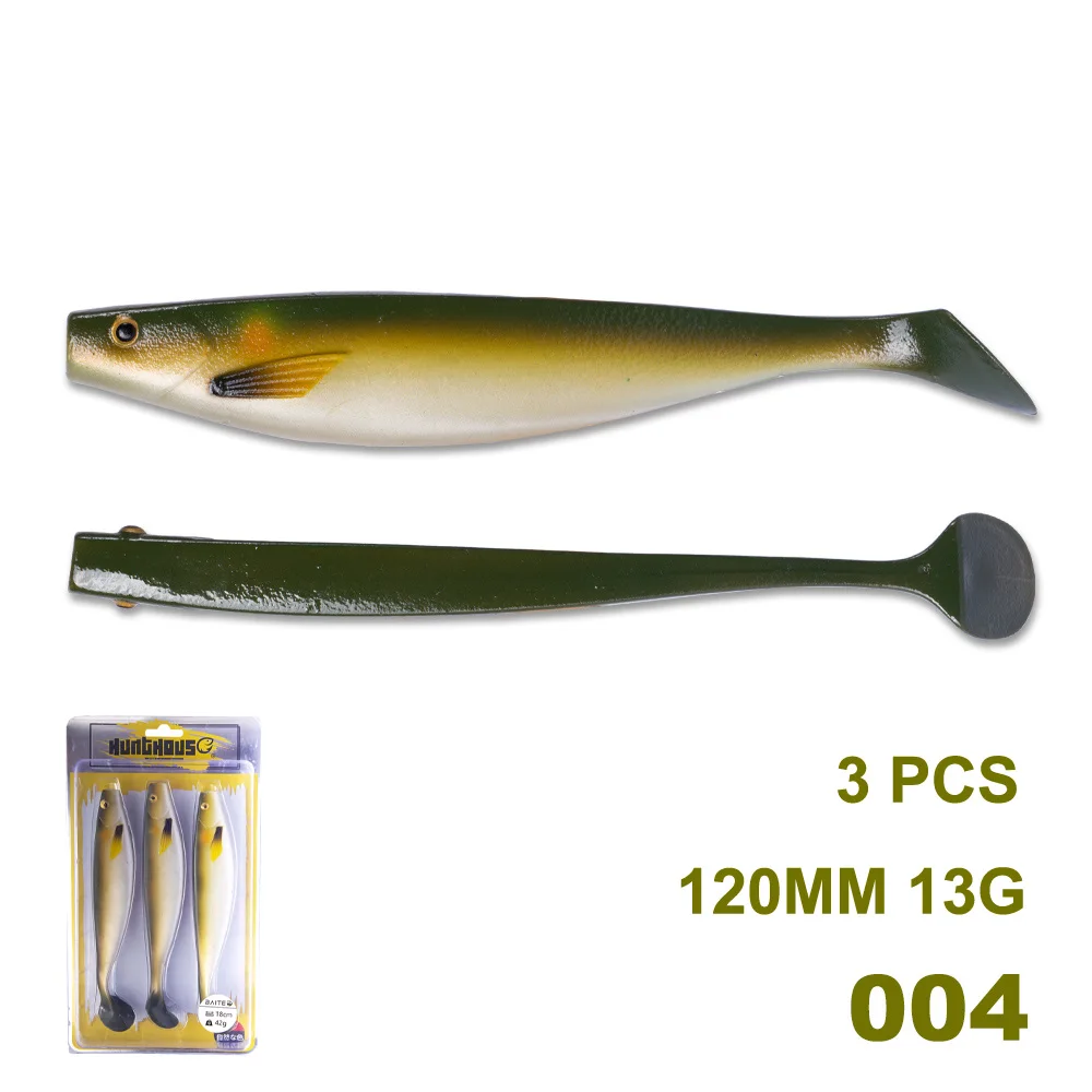 Hunthouse berserk shad 180 мм 42 г большая Мягкая приманка 3 цвета/сумка Мягкая приманка профессиональная рыболовная приманка материал leurre soule Cebo de pesca - Цвет: 004