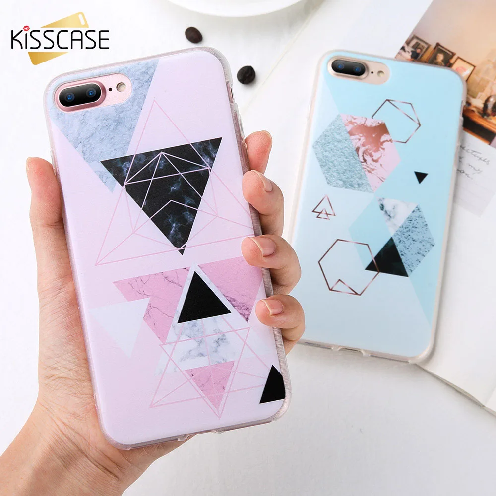 KISSCASE Мрамор чехол на айфон 7 6S 6 Plus 5S SE 5 геометрический Треугольники телефон чехлы
