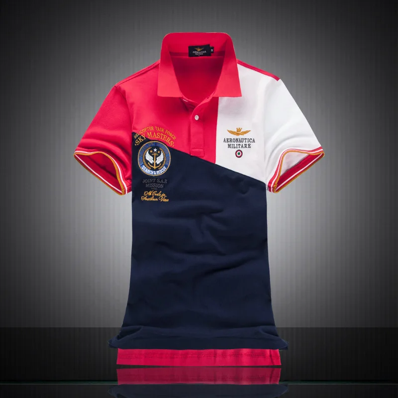 

The New High Quality Men's Polo Shirts fashion Style Summer embroidery Aeronautica militare brand short sleeve polo shirt men