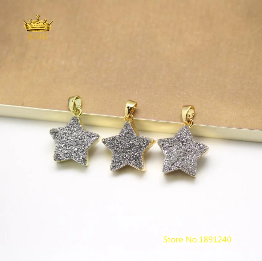 Серебристое титановое ожерелье с подвеской в форме звезды 10 шт. ювелирные