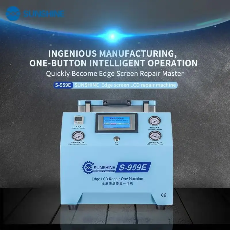 

Latest SUNSHINE Screen laminator machine S-959E curved straight screen Composite defoamer LCD edge compound machine repair tools