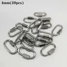 20шт 4 мм 304 Нержавеющая сталь M4 цепь быстрое соединение овальная резьба карабин цепь Соединитель с винтами