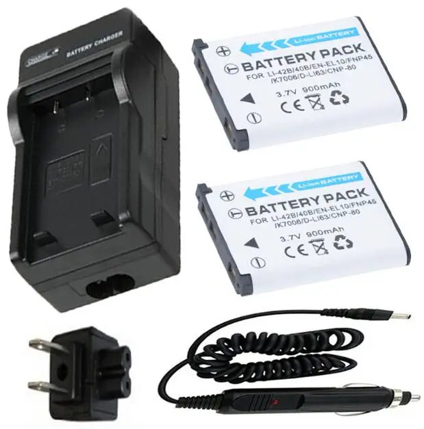 

2 Battery + Charger for Olympus LI-40B LI 40B LI40B LI-42B LI 42B LI42B, for FUJIFILM fuji NP-45 NP 45 NP45 NP 45A 45B 45S
