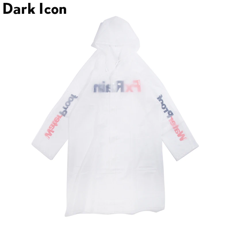 Мужская и Женская водонепроницаемая куртка с капюшоном Dark Icon черная белая