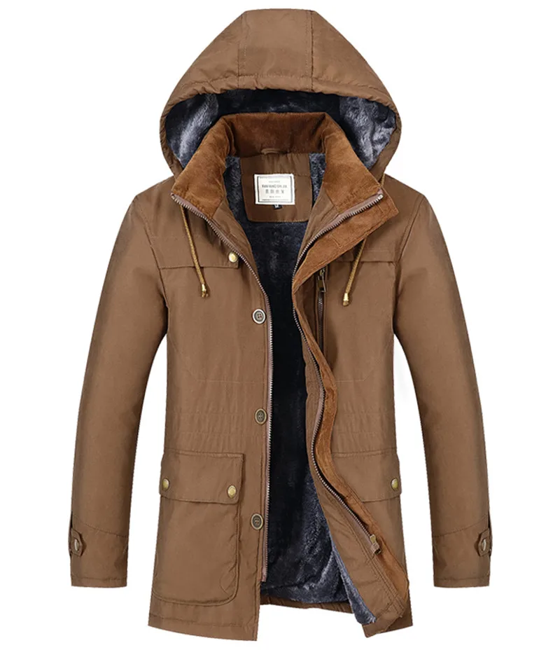 Новая модная Мужская парка, пальто, утепленные теплые зимние куртки высокого качества, повседневная мужская приталенная парка с капюшоном, верхняя одежда, Азиатский размер M-4XL
