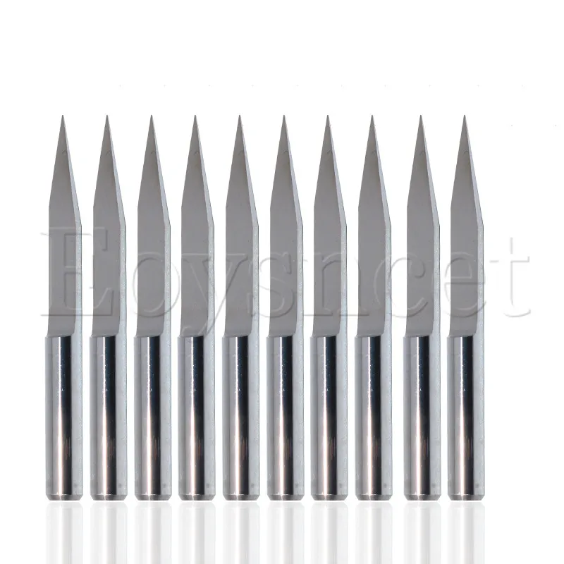 

10Pcs Engraving Bits Flat Bottom 0.1mm 25 Degree CNC Router for PCB Board
