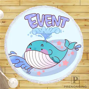 

Custom DIY Customized Microfiber Fabric dolphins (2) Round Beach Blanket Towel Printed on Demand 150cm #19-01-28-1-6
