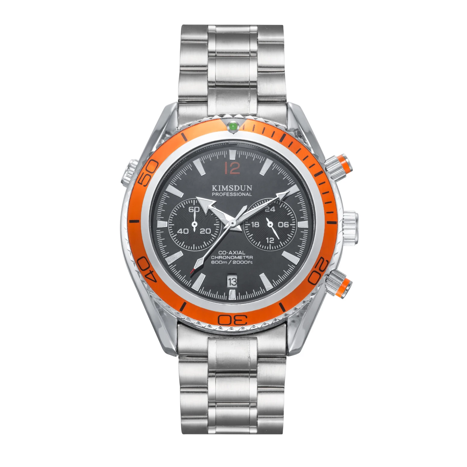 

Switzerland watches men luxury brand professional sea diver waterproof steel belt quartz multi-function sports watch