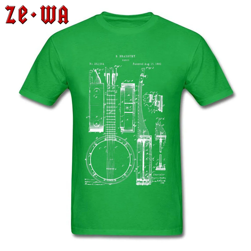 Group T Shirt Short Sleeve Printed On 2018 Popular Men April FOOL DAY Tops Shirts Printed On Top T-shirts O Neck Cotton Fabric Banjo Patent T Shirt 1882 -4314 green