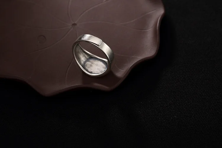 Винтажное матовое однотонное 925 пробы Серебряное благоприятное кольцо облака для мужчин и женщин Регулируемый благоприятный узор