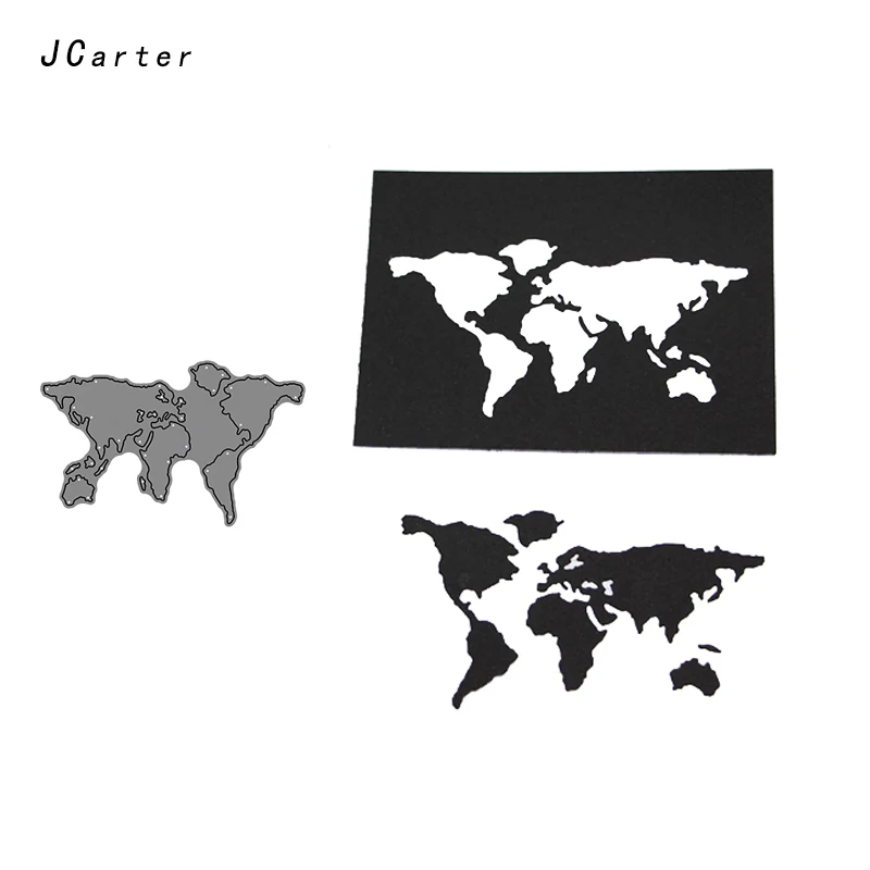 

JC Metal Cutting Dies for Scrapbooking Dies Cut World Map Plate Outline Stencil Handmade Paper Card Making Model Decoration 2019