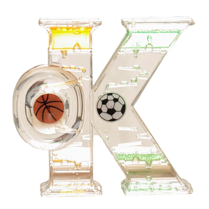 

Ok Oil Leak Timer Figurine Fashion Letter Model Dynamic Oil Drop Hourglass Timer Ornament Europe Miniature Ornament Student Gift