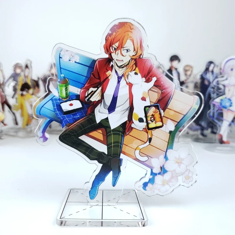 

New Anime Bungo Stray Dogs Osamu Dazai Doppo Kunikida Edogawa Cosplay Double Side Acrylic Stand Figure Model Plate Desk Decor
