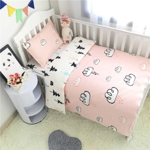 New Arrive star Hot crib bed 100% cottotton cute 3pcs baby Bedding set include pillow case+bed sheet+duvet cover without filling