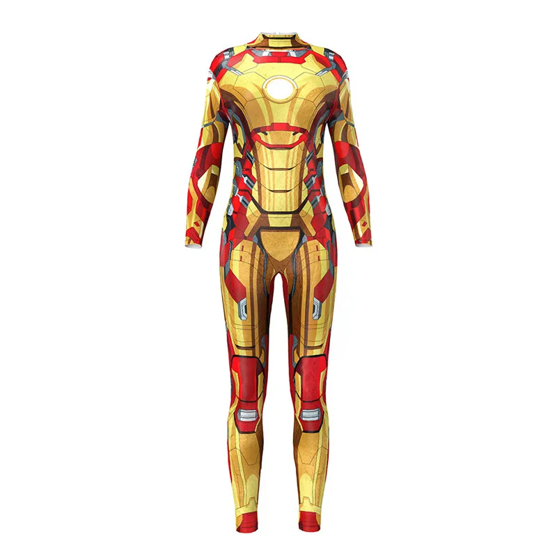 

Iron Man Tony Stark Suit Zentai Bodysuit Cosplay Costume Movie Avengers Endgame Jumpsuit Rompers