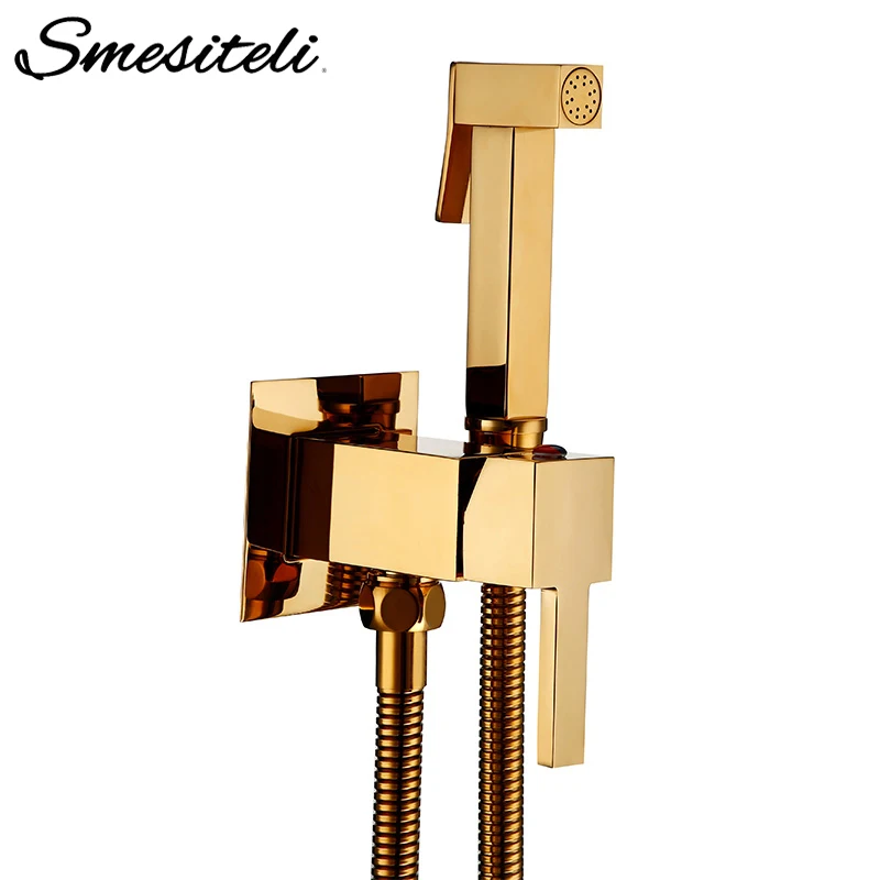 Kaufen Smesiteli Wc Messing Bidet Spray Dusche Bidet Set Kupfer Ventil Bad Bidet Dusche Sprayer Wand Montiert Mischbatterie
